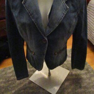new without tags unionbay jean jacket xl stretch fancy edging and zipper pockets